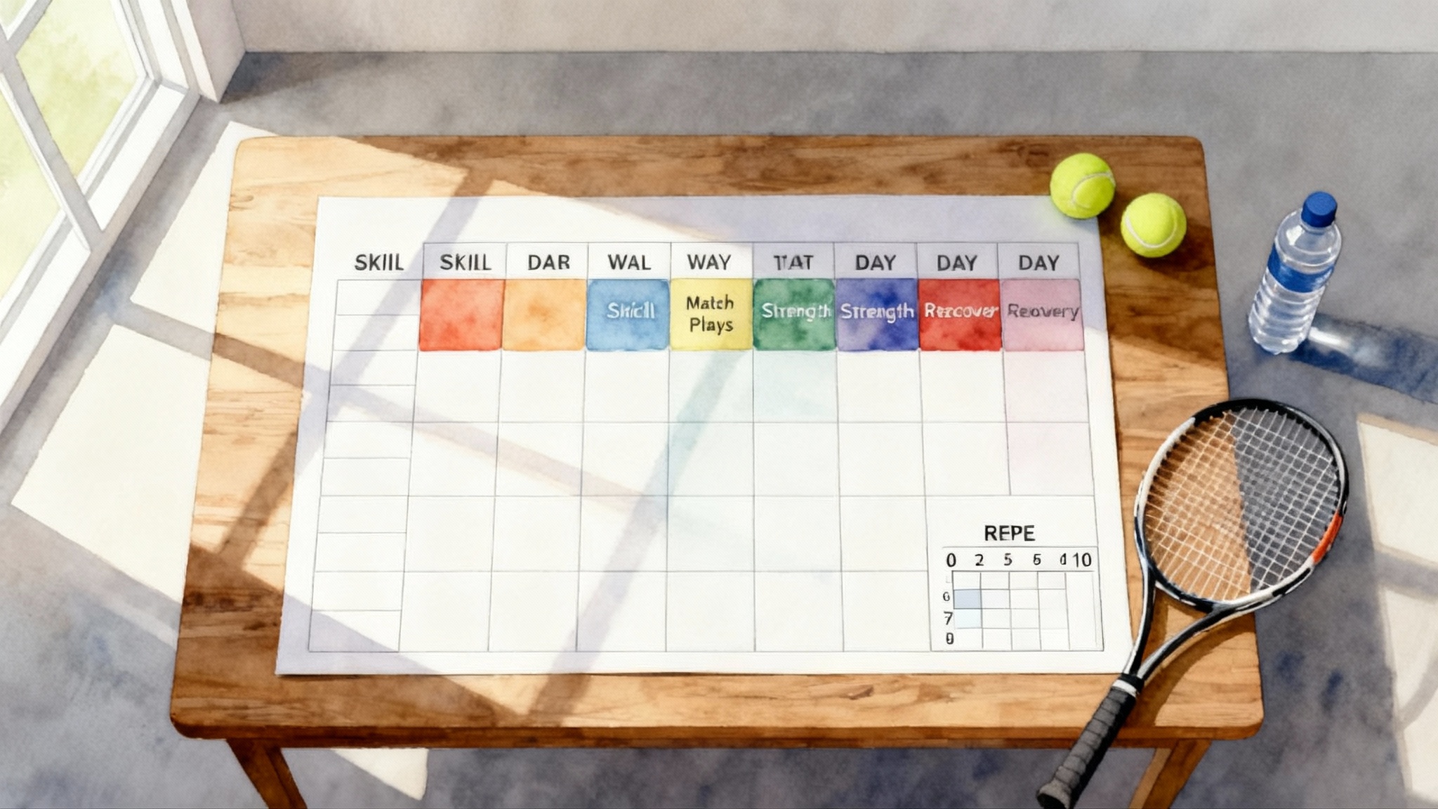 The Smart Tennis Week: Templates for Juniors, College, Adults